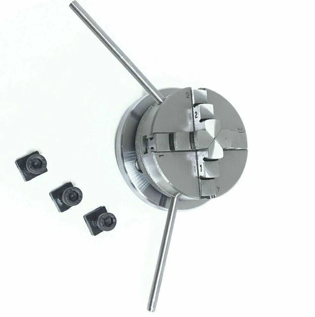 4 Jaw Self Centering Lathe Chuck 65 Mm With Backplate For 3" & 4" Rotary Tables