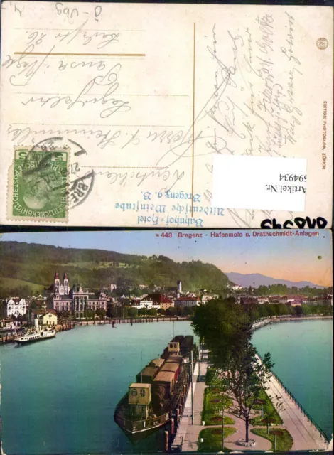 694934 Bregenz am Bodensee Hafen Dampfer k.K. Postamt
