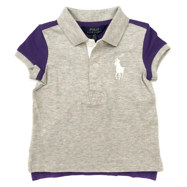 Polo Shirt Ralph Lauren in maglia grigio viola cotone età 3 anni