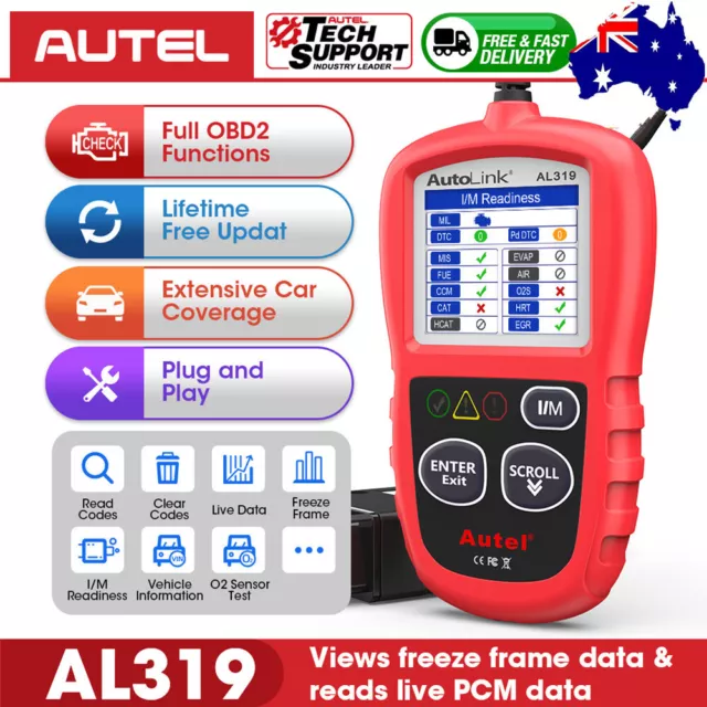 Autel OBD2 Scanner Autolink AL319 Code Reader Read Erase Codes Car Diagnostic AU