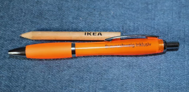 Kugelschreiber Kuli orange Braunschweig und Bleistift IKEA