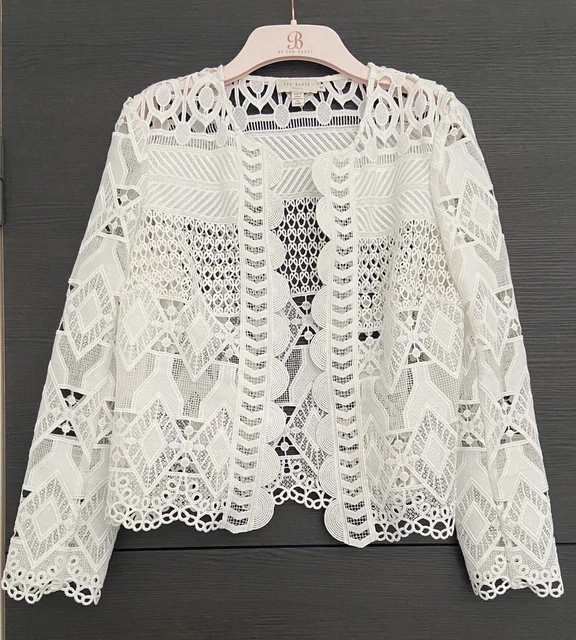 TED BAKER DALMY Lace Cropped Jacket Size 3 12 36.00 PicClick UK