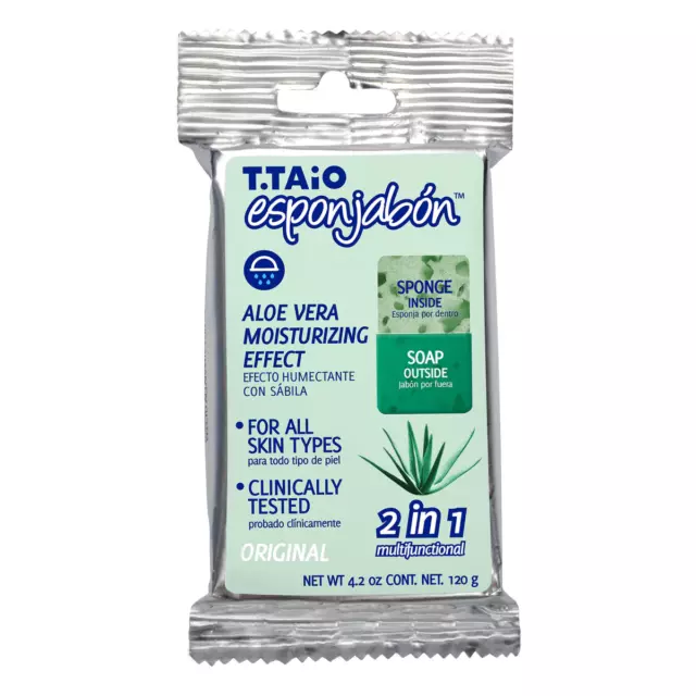 T.TAiO Esponjabon Exfoliante Con Sabila - Aloe Vera Moisturizing Soap Sponge