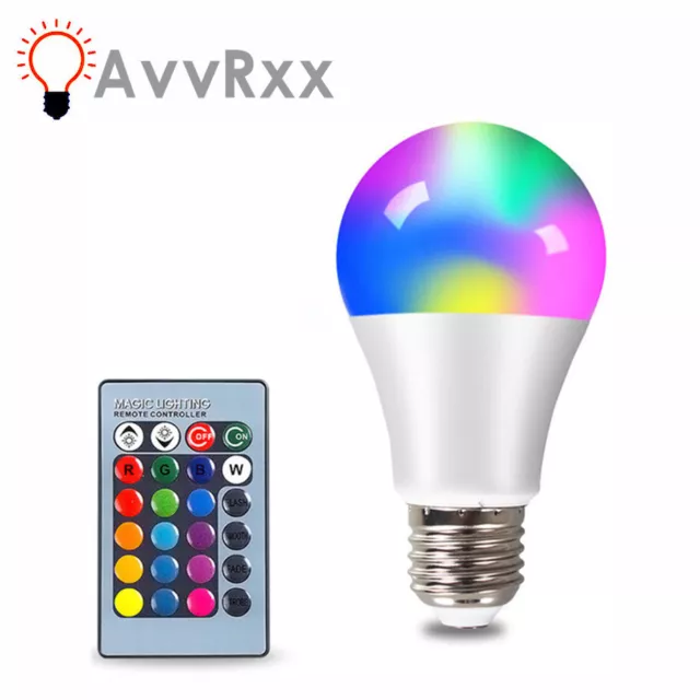 Ampoule LED RGB E27, AC 85-265V, lampe intelligente avec télécommande IR, RGBW,