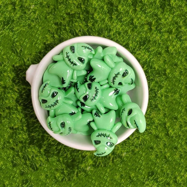 10pcs Green Resin Green Ghost Resin Small Ornament  Halloween
