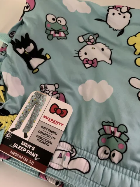 Medium (32-34)-Sanrio 2023 Hello Kitty & Friends Mens Sleep Pajamas Pants - Nwt