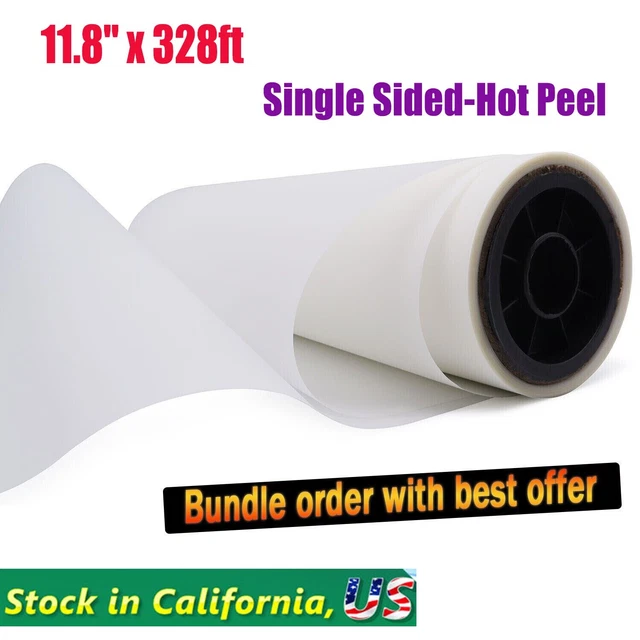 11.8" x 328 FT DTF Transfer Film DTF Roll Pet Film Single Sided Hot Peel