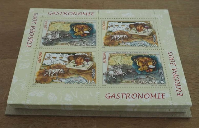 2005 Rumänien; 100 Blocks Gastronomie, postfrisch/MNH, Bl. 355, ME 1400,-