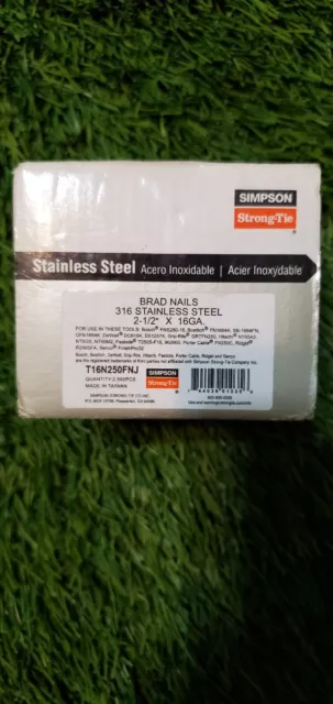 2-1/2" 16 gauge Simpson Strong-Tie Straight Finish Nails 2500ct