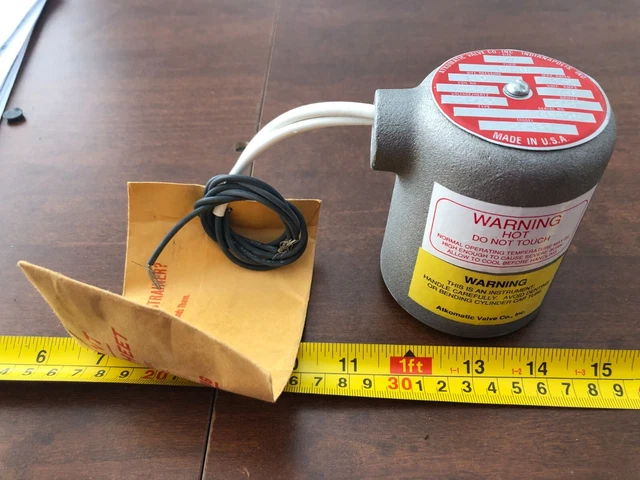 Nos Atkomatic Steam Valve Solenoid Model No. 15-895 250 Psi Coil No. H1115 1/4"