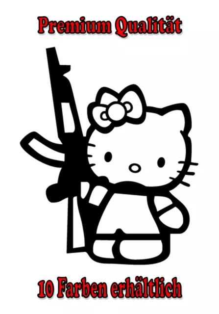 Hello Kitty Waffe Aufkleber Sticker Auto Tuning Styling Bike (119)-1