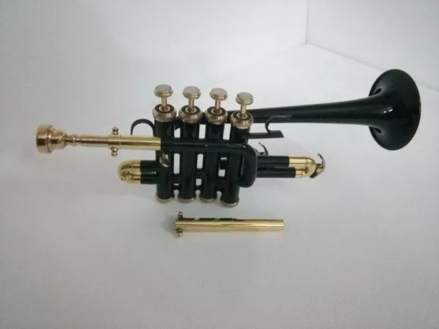 NEW SUPERB QUALITY SOUND! BLACK BRASS Finish Bb/A FLAT PICCOLO TRUMPET +CASE+M/P