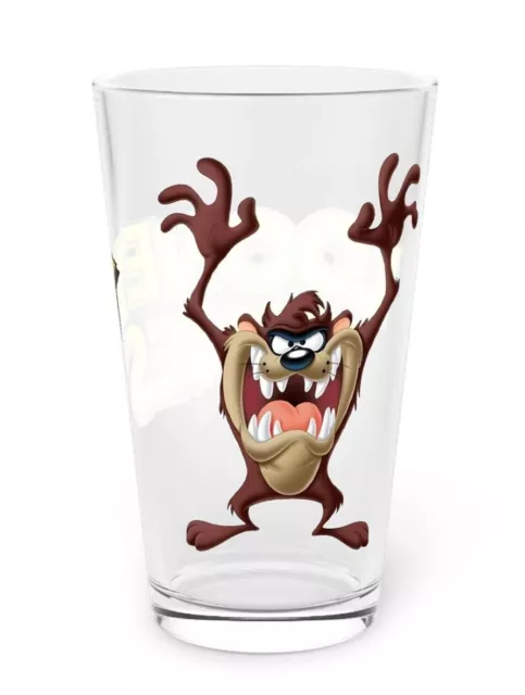 Tasmanian Devil Pint Glass, 16oz - Taz - Looney Tunes Cartoon Character Art