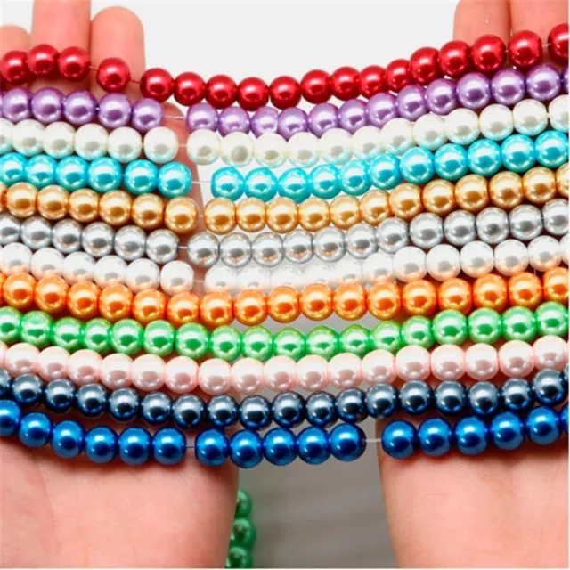 Faux Pearl Beads - 8mm Round Plastic DIY Bracelet Necklace Jewelry Making 20-61g