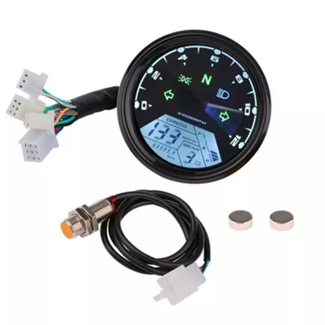 Digital LCD Motorcycle Speedometer Odometer Speedo Meter Gauge 12000RPM 8-18V
