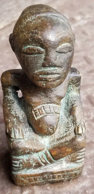 African Gold Weight Tribal King Bronze mix with Real Gold 1kG Very Old Antique