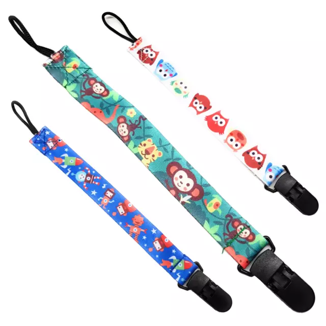 Pacifier Clips by Spirius - (Pack of 3) Dummy Clips Holder for Baby Boys Girls 3