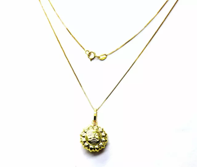 Collier Vénitien en or Jaune 18K 750/1000 Pendentif Soleil Doble Face 2