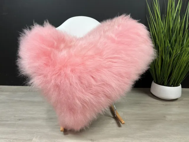 Genuine Pink Sheepskin Rug Single Pelt Seat Cover Throw Gift