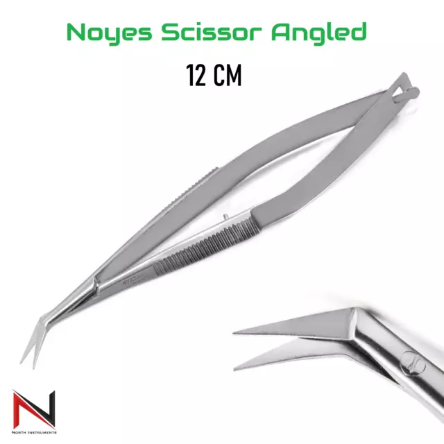 Micro Surgery Instruments Noyes Spring Action Scissors Fine Tipped Dissection CE