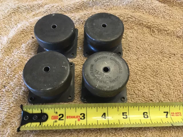 4 Military Radio Heavy Duty Barry Shock Mounts 7235-GK NOS 1/4”-28 F- Male