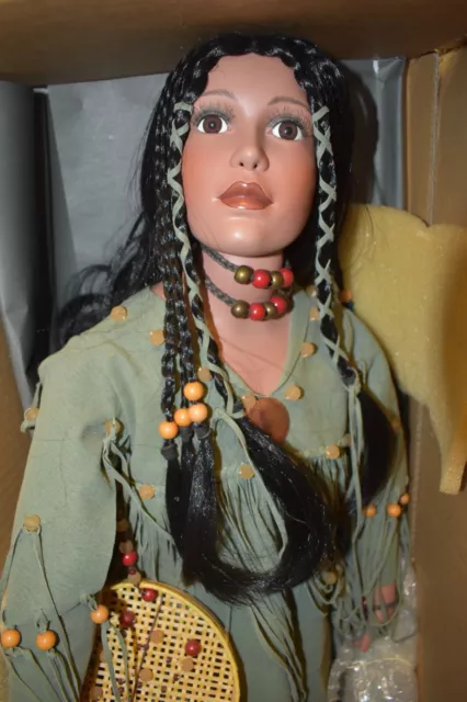 Timeless Collection Large 28 in Native American Indian Porcelain Doll, MOON BEAM