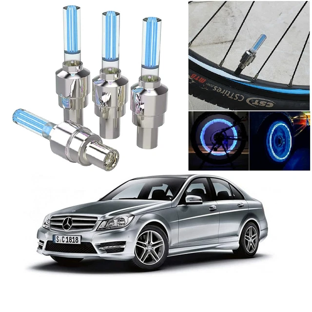 Brandneu LED Fireflys Rad Ventil Kappe Set Von 4 Fit für Mercedes Benz C180