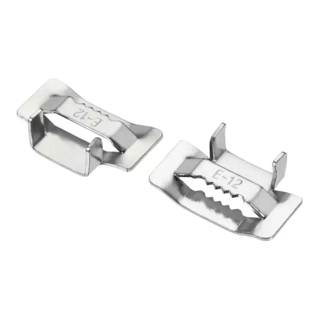 201 Acier Inox Sangle Joint 33x20x10mm pour 12mm Bande Paquet 100