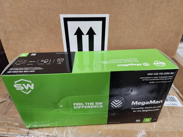 Mega man 8.5 mil Powder-free Nitrile Gloves Latex Powder Free 8.5 mil 50ct 468JD