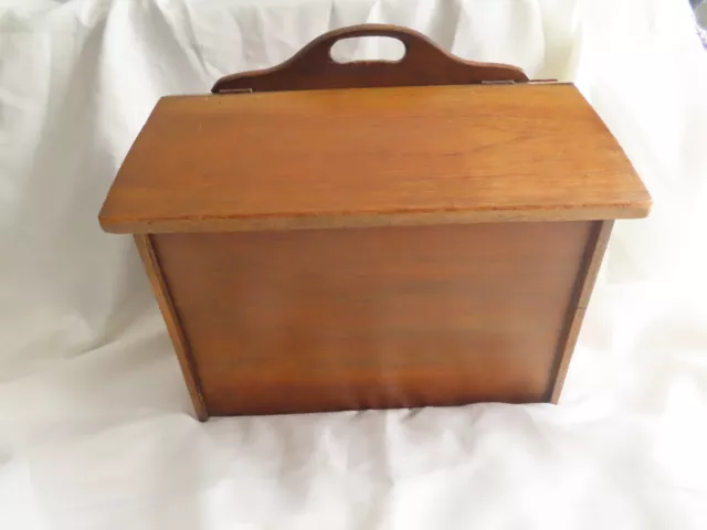 ANTIQUE WOODEN SEWING BOX 16"  High