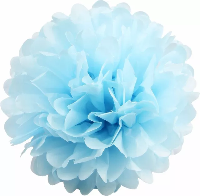 Hellblau Stoff Papier Bommel Bommel Bommel Blume Geburtstag Hochzeit Weihnachten Party