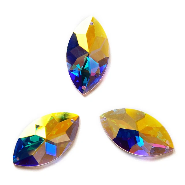 2103TH AB Navette Flat Back Crystal Sew On Rhinestone Strass Stones For Sewing