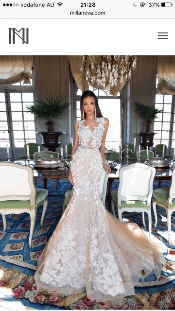 MILLA NOVA AORA Wedding Dress AU UK 10 EU 34 36 38 40 Ivory