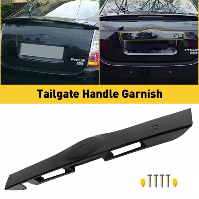 Fits 2004 -2009 Toyota Prius Liftgate Tailgate Handle Garnish Hatch SMOOTH BLACK