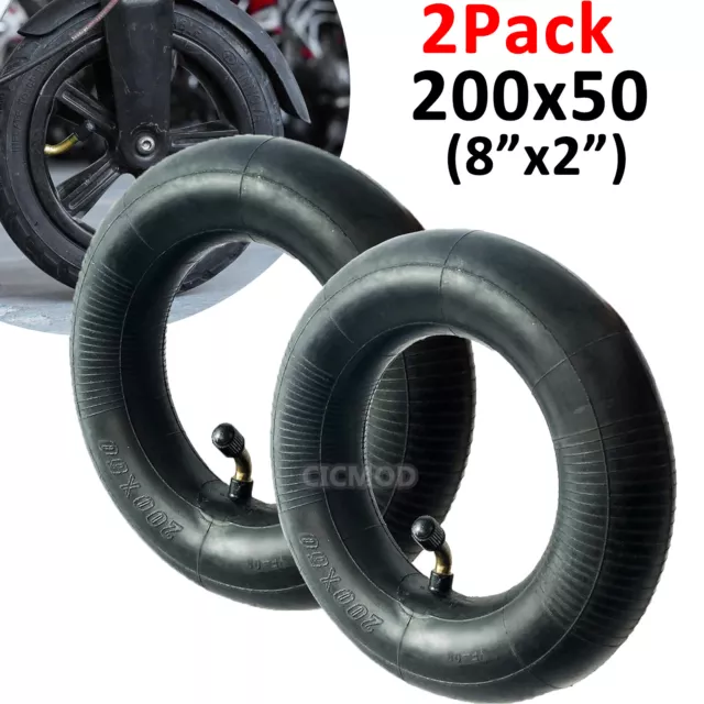 2er Schlauch 200x50 mm 8x2 für Reifen, Sackkarre, Luftrad, AV 90/90 Winkelventil