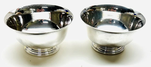 Vintage Gorham Paul Revere Bowl Silver plate YC795  4 1/2" in Diameter Set 2