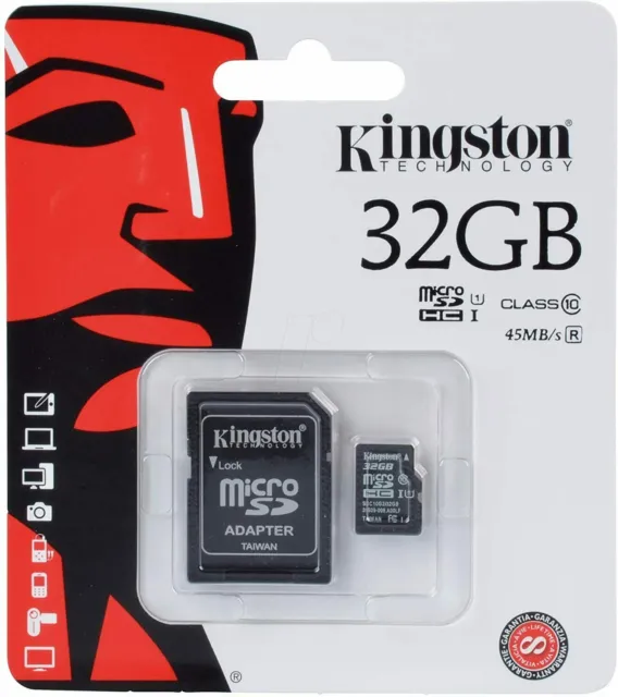 Kingston Micro SD Karte 32GB 64GB 128GB Class 10 SDHC SDXC Telefon Speicher & Adapter