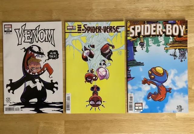 Skottie Young Lot of 3 Spider-Boy Edge Spider-verse 1 Venom 18 New NM High Grade