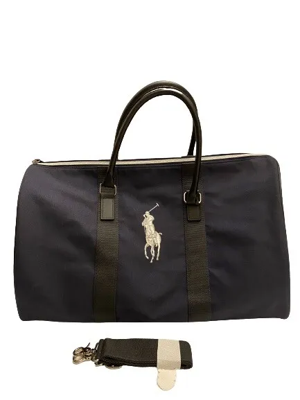 Ralph Lauren POLO Duffle Bag Gym Bag Classy Weekender Holdall Luggage Navy NWOT