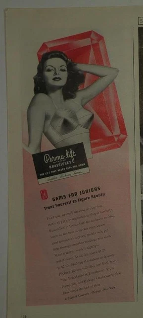 Magazine Ad* - 1945 - Perma-Lift Bra's - World War II