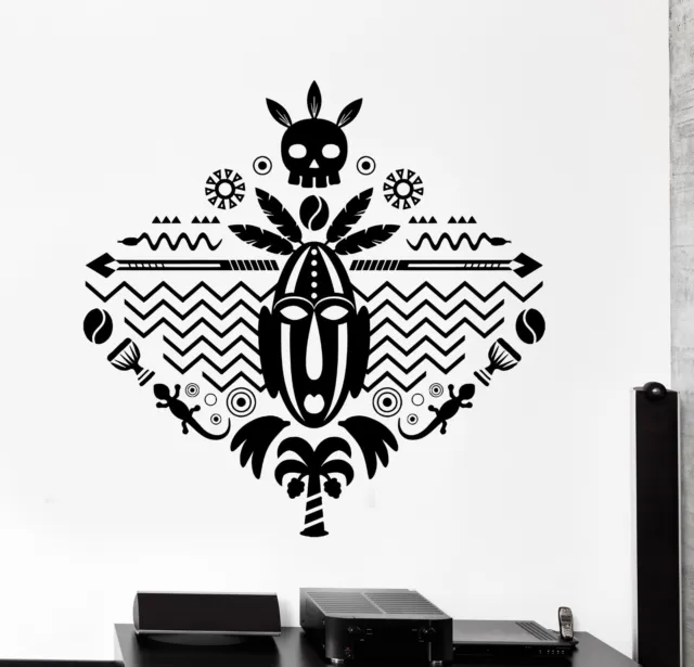 Wall Decal African Mask Symbol Skull Tribal Cool Mural Vinyl Decal (z3323)