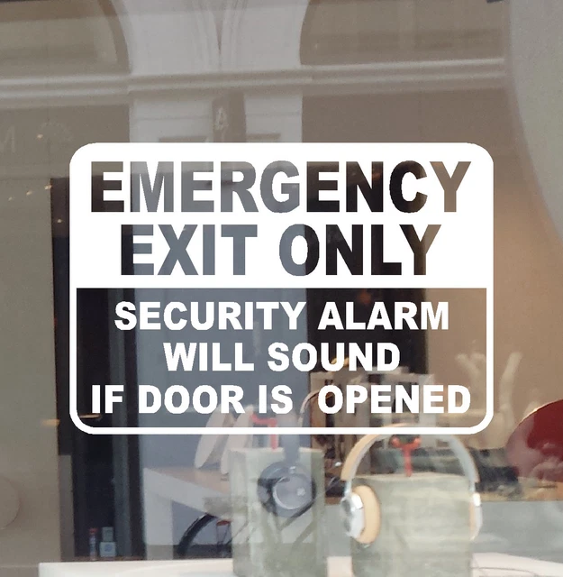 EMERGENCY EXIT ONLY Sign Vinyl Decal Sticker Building Door Caution