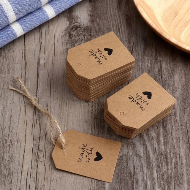 Kraft Paper Wedding Supplies Blank Label Hang Tags Gift Cards Made with Love