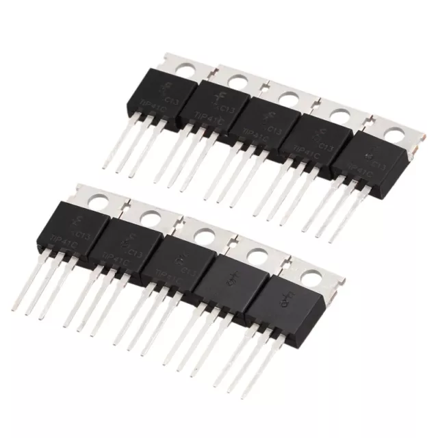 10 Pcs 3 broches NPN TO-220 Transistors de Puissance 100 V 6A TIP41C C1S64141