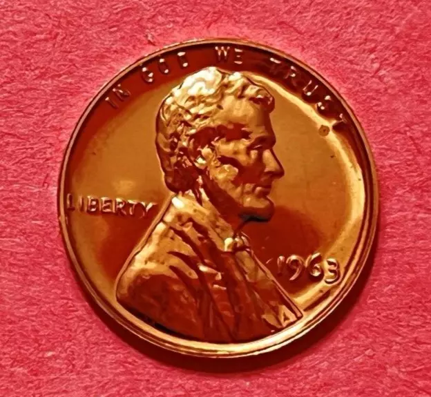 1963 Lincoln Memorial Penny RED GEM PROOF