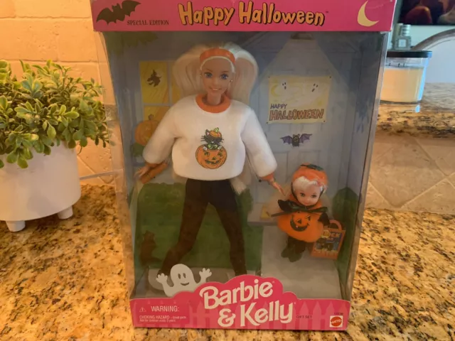 1996 Special Edition Happy Halloween Gift Set - Barbie & Kelly Sealed In Box