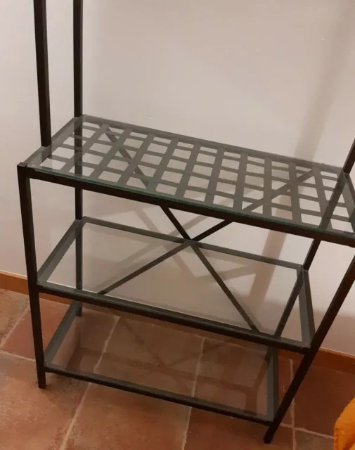 IKEA Scaffale libreria vetro metallo ferro battuto nero 80 x 35 altezza 170 cm 3