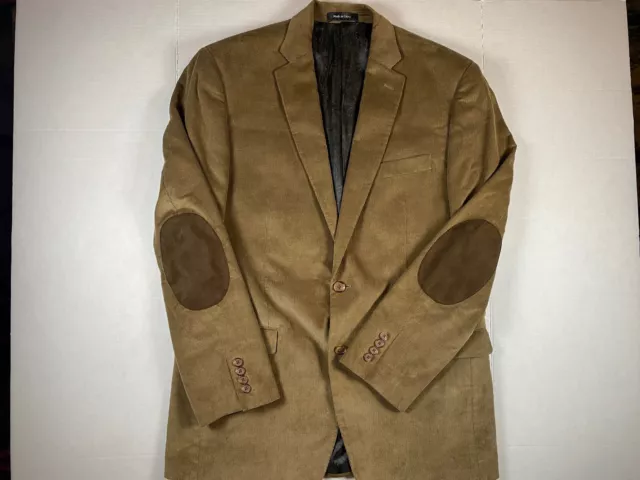 Lauren Ralph Lauren Men's Brown Corduroy Blazer Elbow Patches 42 L 2 Button