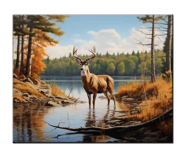 Best Gift Home Art Wall Decor Deer Oil Painting Picture Printed On Canvas