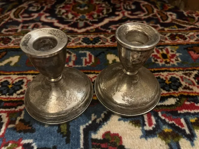 Vintage Uchin Creation Sterling weighted Candlesticks